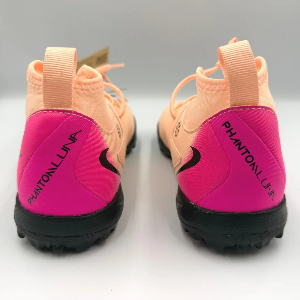 Nike Phantom Luna II Academy TF Kids 1.5Y Peach Pink Turf Soccer Cleats **NEW**